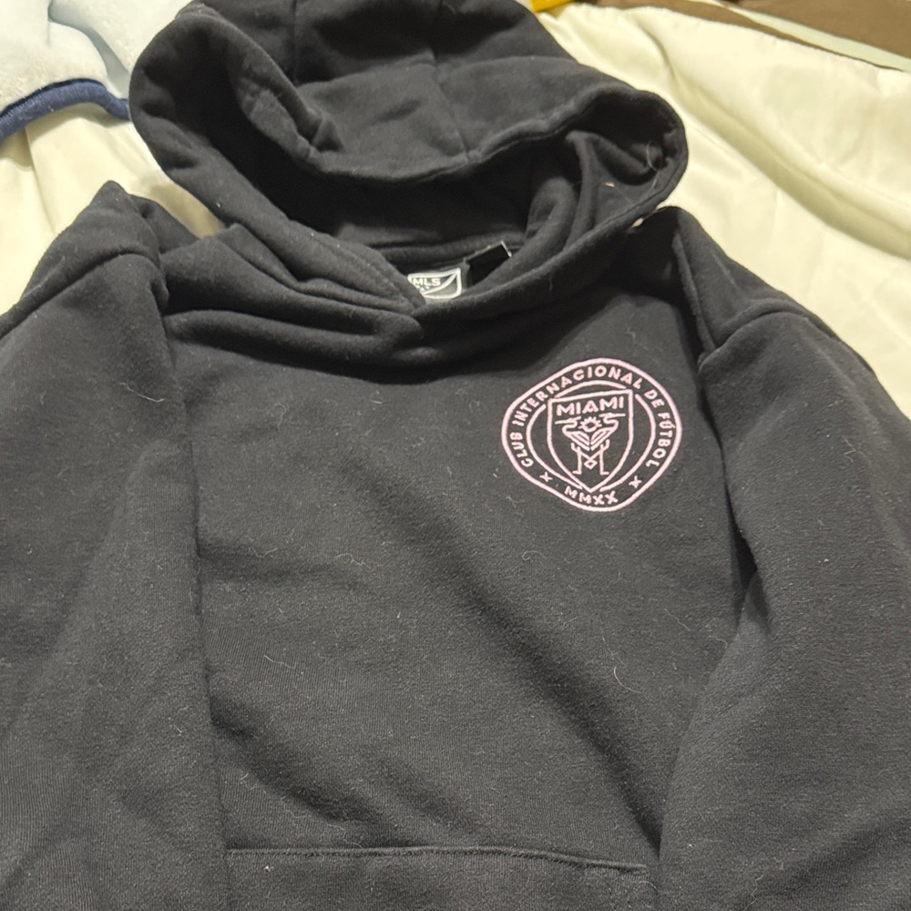 Inter Miami Black Hooded Sweatshirt with Pink Logo
